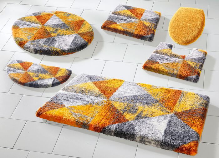 Badgarnitur von Grund mit geometrischem Dessin TERRA-GRAU