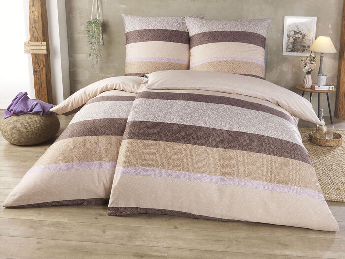 Wendebettw&auml;sche-Garnitur in harmonischer Farbgebung BRAUN