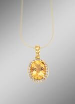 Anh&auml;nger mit echt Citrin und synthetischen Zirkonia 
