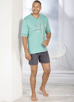 Shorty mit platziertem Druck und V-Ausschnitt 