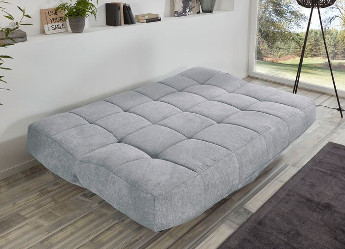 Schlafsofa mit Armteil- und R&uuml;ckenverstellung HELLGRAU