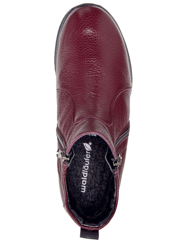 Waldläufer, bequeme Damen-Stiefeletten, Weite H, aus Hirschleder BURGUND