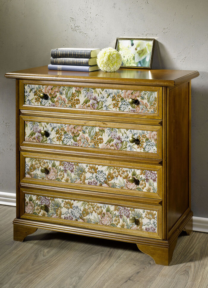 Teilmassive Schubladenkommode in Nussbaum NUSSBAUM