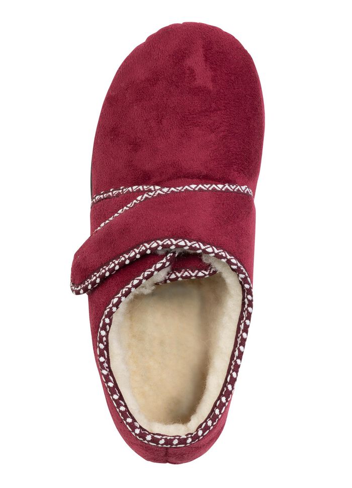 Warme Damen-Hausschuhe, Weite H, mit Klettverschluss 