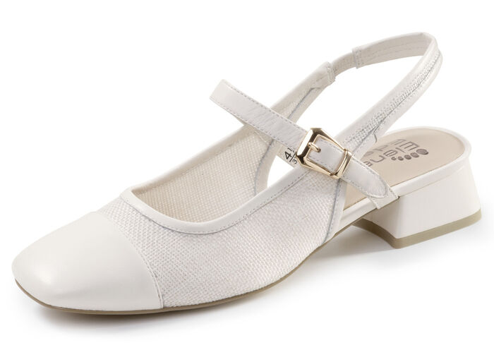ELENA EDEN, schicke Damen-Slingpumps, Weite G, mit Klettverschluss CREME