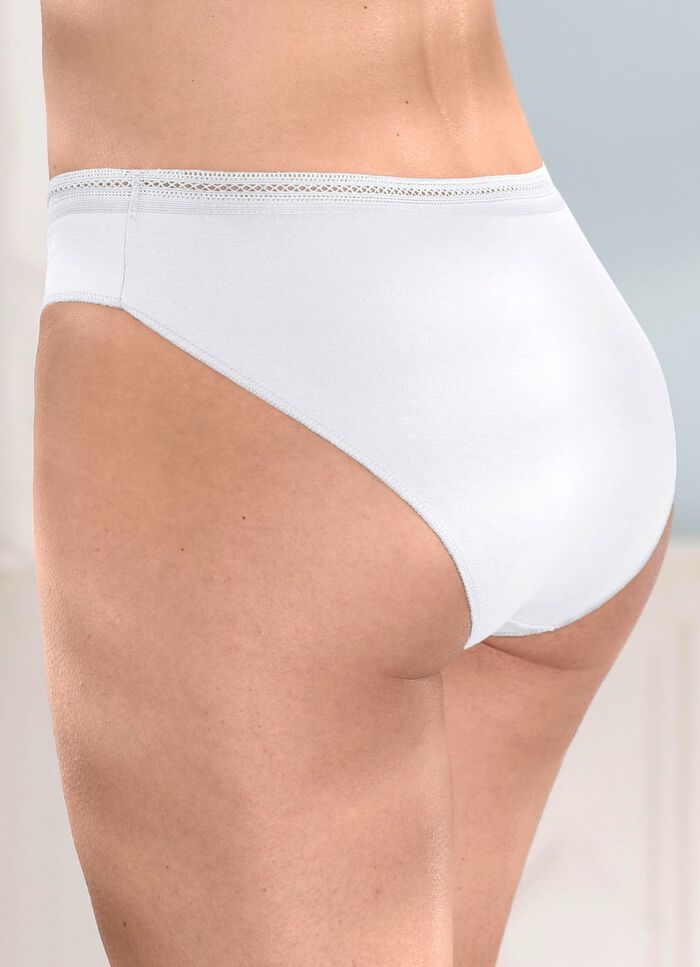 Viererpack Slips mit dekorativem Elastikbund 