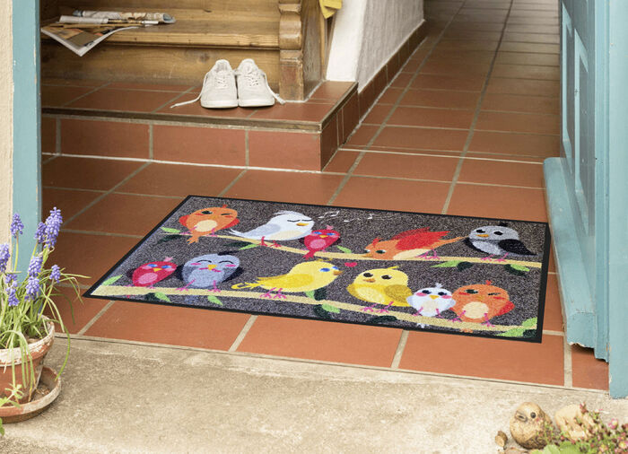 Fußmatte Vogelfamilie 