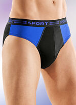 Fünferpack Slips, uni mit Einsätzen 