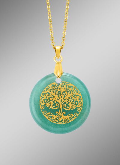 Lebensbaum-Anh&auml;nger mit Aventurin 