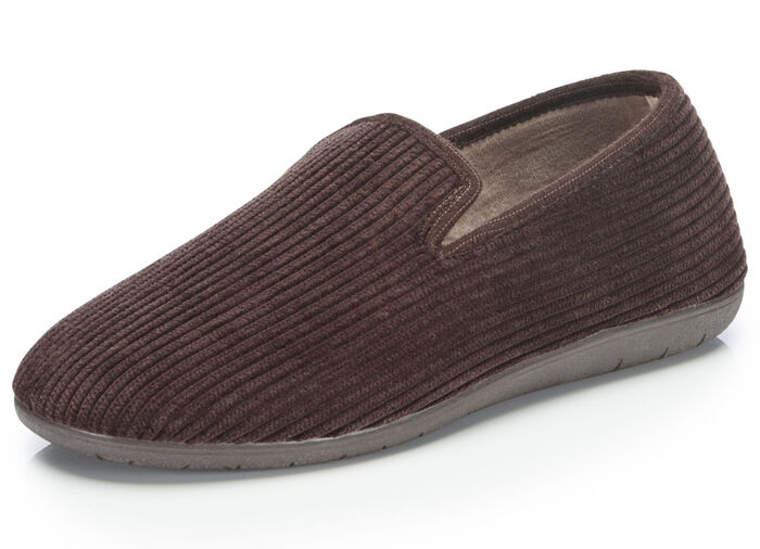 Textil-Hausschuh in Cord-Optik BRAUN