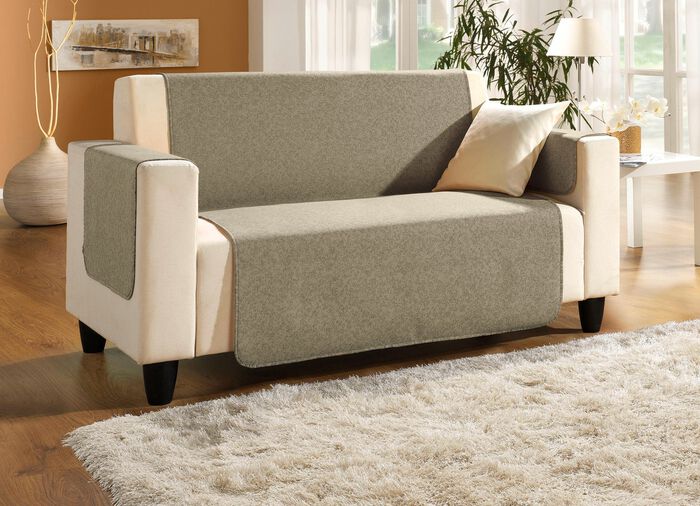 Sessel-,Couch- und Armlehnenschoner mit Bandeinfassung NUSS