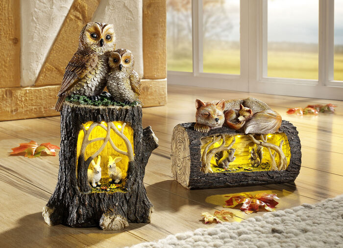 Beleuchteter Baumstamm BRAUN