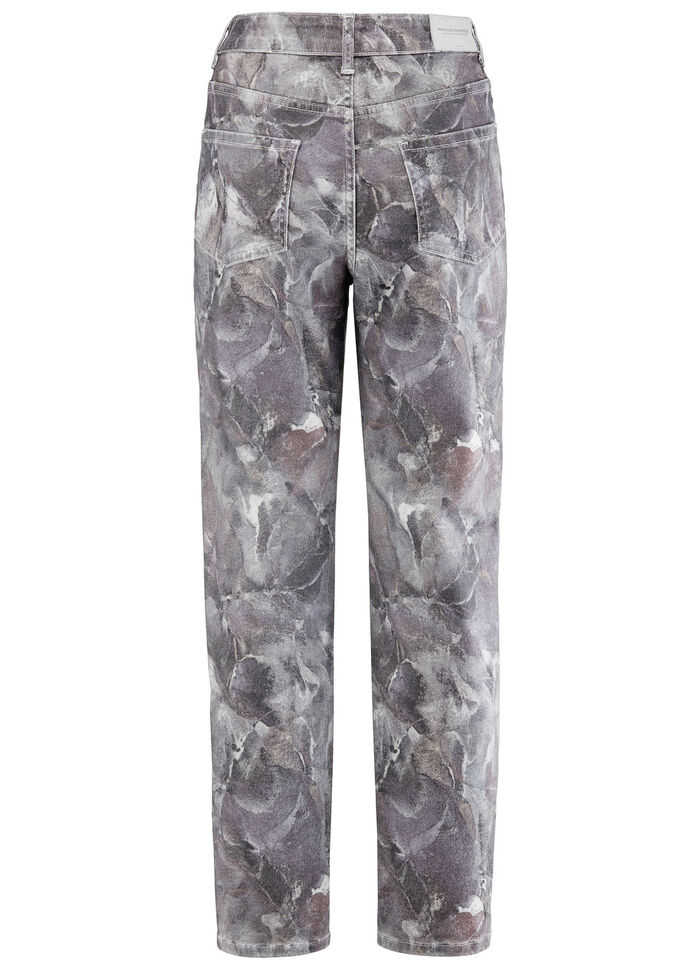 Wunderschön dessinierte Hose GRAU-BEERE-ECRU