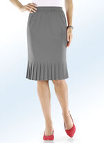 Bleistiftrock mit Plisseefalten-Volant GRAU