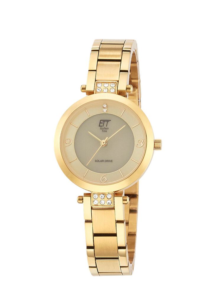 ETT-Solar-Damenuhr mit Edelstahlbandgeh&auml;use 
