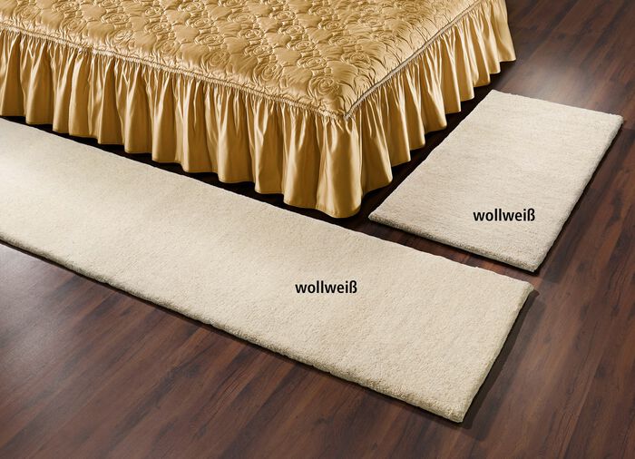 Original handgekn&uuml;pfte marokkanische Berber-Br&uuml;cken und -Teppiche WOLLWEISS