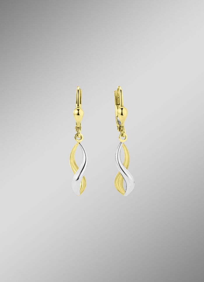 Gedrehte Ohrringe in Bicolor 
