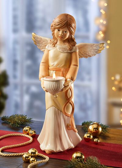 Teelichthalter Engel aus Feinsteingut 