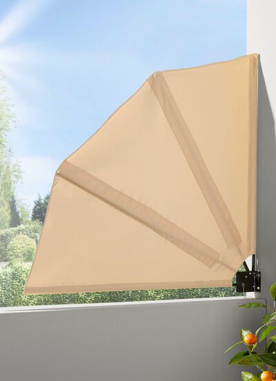 Balkonf&auml;cher mit pulverbeschichtetem Stahlgestell 