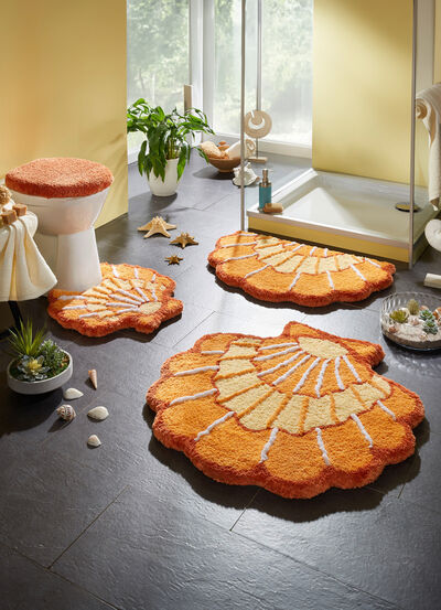 Barfußweiche Badgarnitur in Muschel-Optik 