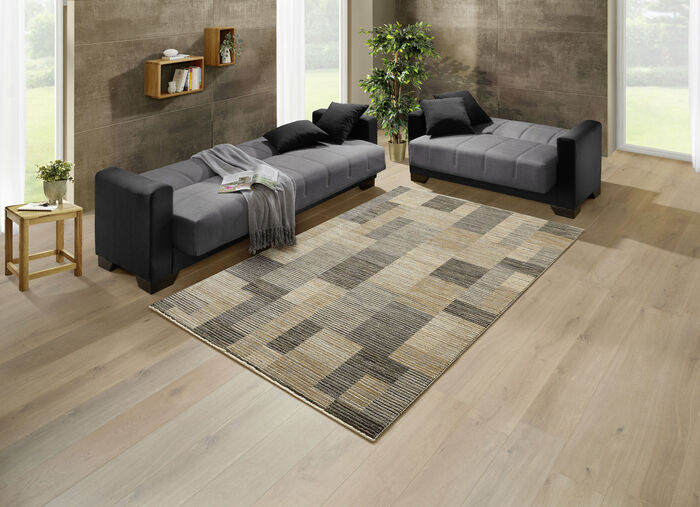 Moderne Polstermöbel mit Zierkissen SCHWARZ-GRAU