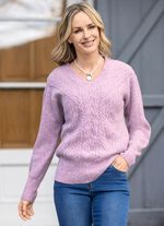 Pullover in flauschiger Qualität FLIEDER MELIERT