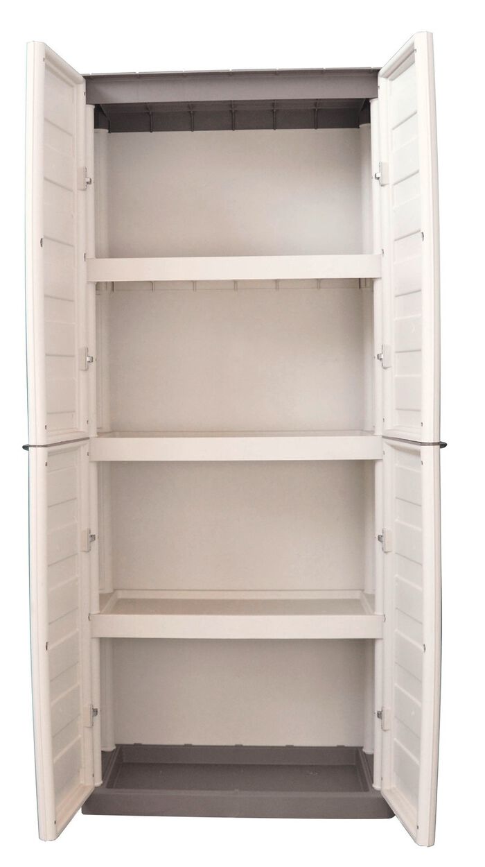 Praktische Gartenschr&auml;nke mit Stahlscharnieren BEIGE-TAUPE