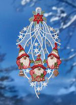 Fensterbild Wichtel aus Plauener Spitze 