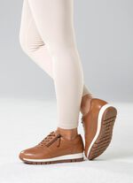 ELENA EDEN, sportliche Damen-Sneaker, Weite H, mit herausnehmbarem Fu&szlig;bett CAMEL