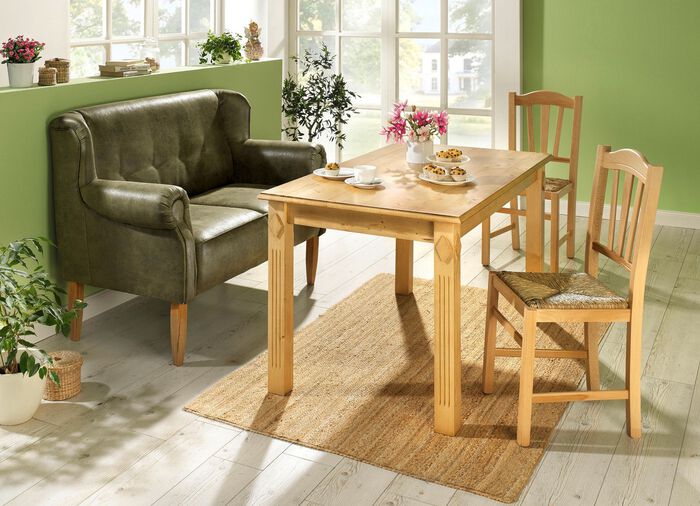 Rustikales Tisch-Sofa mit Federkern DUNKELGR&Uuml;N