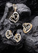 Herz-Damenring mit 68 Diamanten 