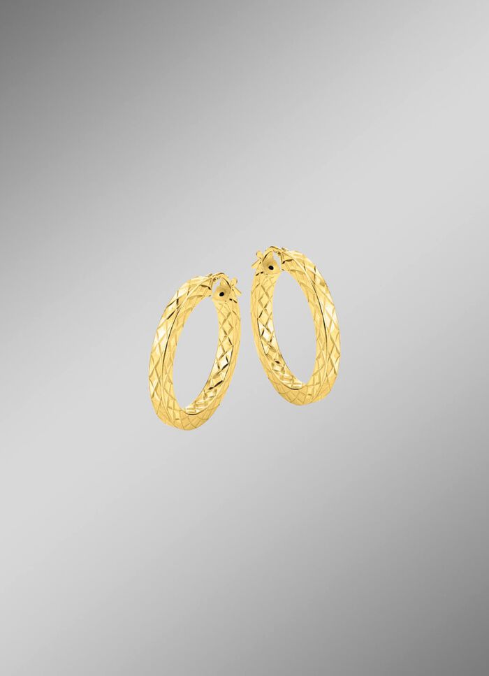 Creolen mit Struktur aus vergoldetem Silber 