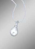 Anh&auml;nger mit Kette und gro&szlig;em Muschelperltropfen 