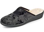 Pantoffel aus floral bedrucktem Samt GRAU