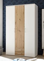 Moderner Kleiderschrank auf Wunsch mit Aufbau-Service WEISS-EICHE