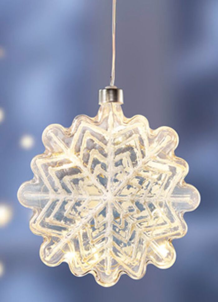 LED-Schneeflocken in Kristall-Optik 