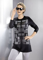 Longshirt mit kontrastfarbenem Druck 