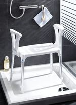 7-fach höhenverstellbarer Duschhocker mit Armlehnen 