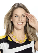 Angesagte, 2-reihige Halskette mit gelben Kugeln 