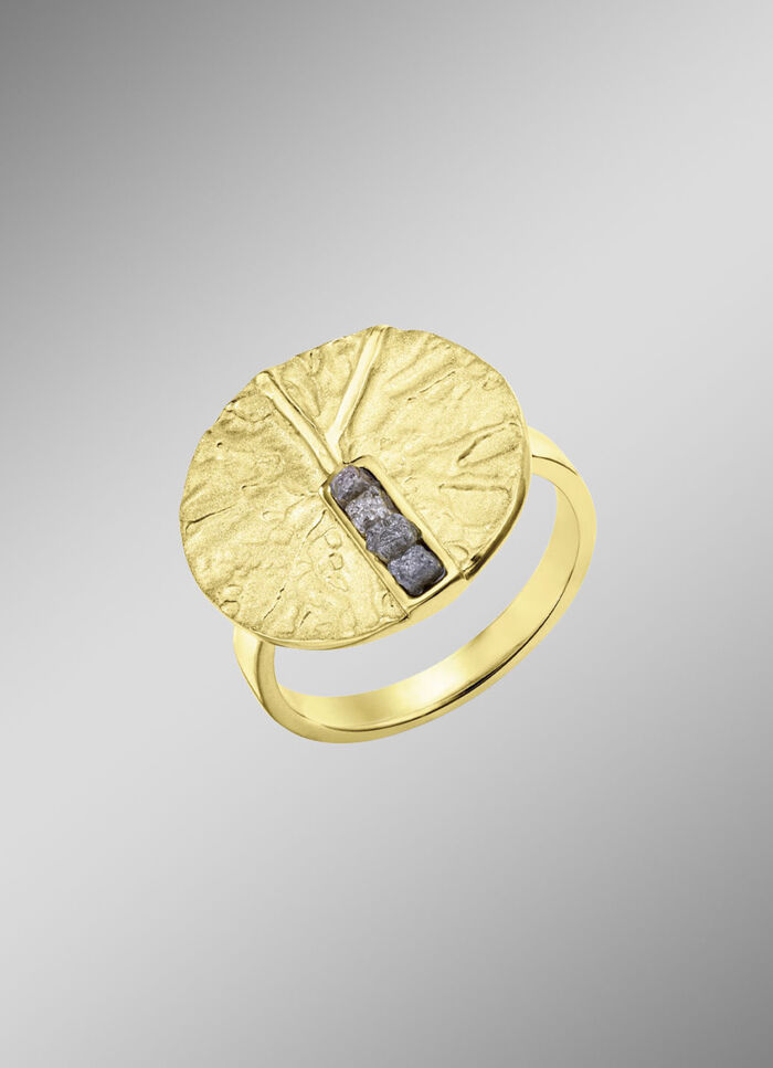 Pure Eleganz:Damenring mit 4 Roh-Diamanten 