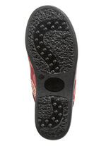 Zweierpack, gefütterte Damen-Hausschuhe, Weite H, mit Textildruck 1X BORDEAUX, 1X MARINE