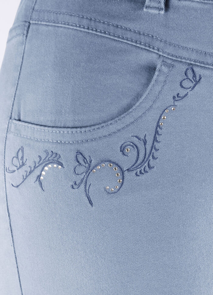 Hose mit funkelnden Glitzersteinchen HELLBLAU