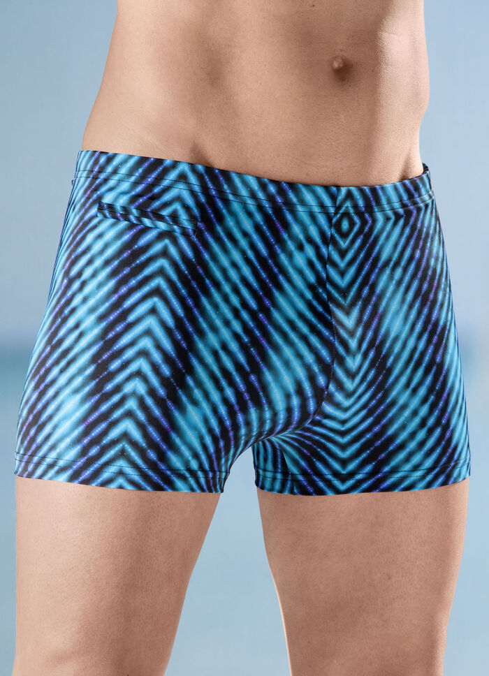 Badehose in höherer Kastenform mit Reißverschlusstasche 