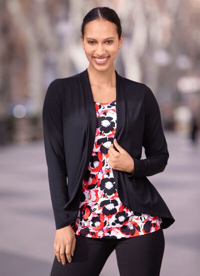 Shirt in abgerunderter Jackenoptik  