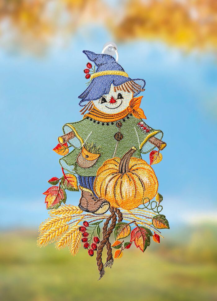 Fensterbild aus echter Plauener Spitze 