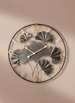 Wanduhr mit Ginkgo-Bl&auml;tterdesign 