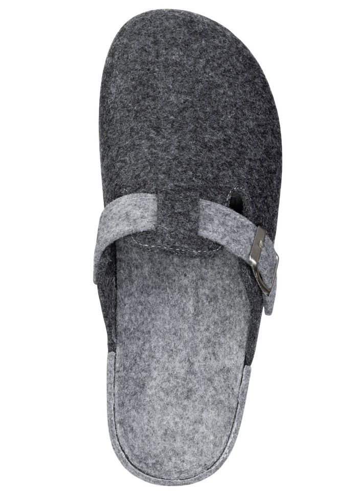 Klassische Herren-Hausschuhe, aus Wollfilz GRAU