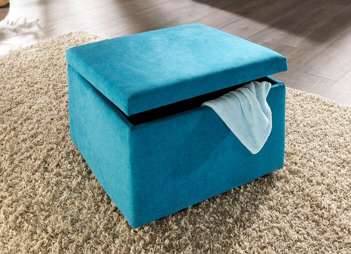 Polsterm&ouml;bel mit Bettfunktion und verstellbaren Kopfst&uuml;tzen BLAU