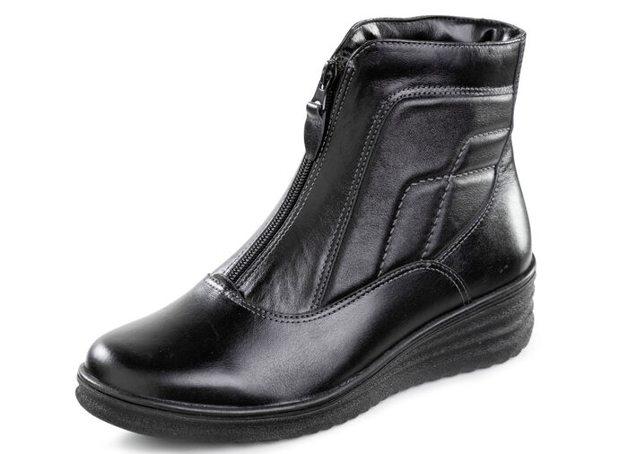 ELENA EDEN, gefütterte Damen-Stiefeletten, Winterschuhe, Weite H, mit Lammfell SCHWARZ