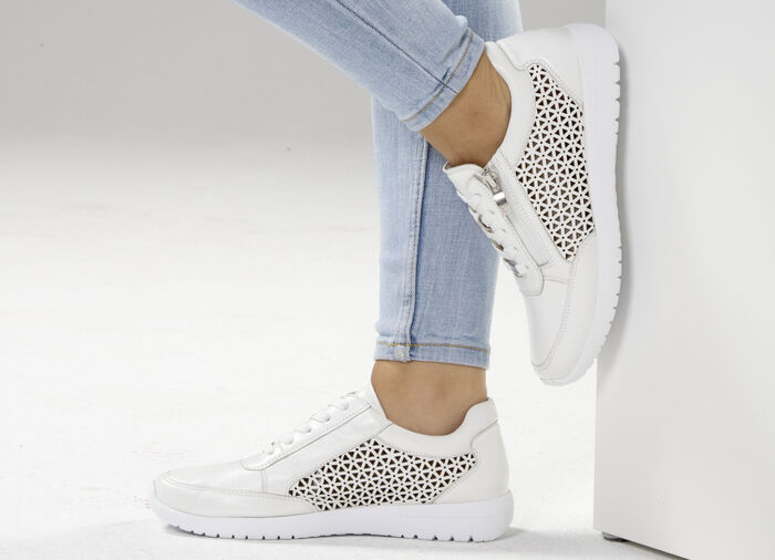 ELENA EDEN, sommerliche Damen-Sneaker, Weite G, mit herausnehmbarem Fu&szlig;bett NATURWEISS